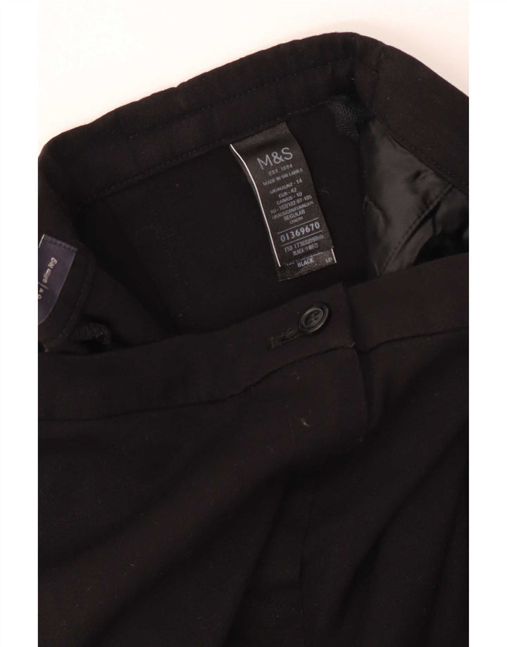 Pantaloni casual da donna Marks & Spencer UK 14 Large W34 L30 Poliestere nero