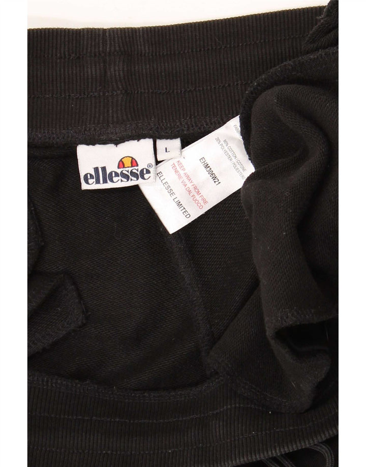 Pantaloni da tuta da uomo Ellesse Cargo Joggers grandi in cotone nero