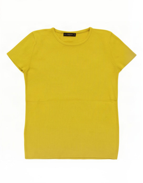 T-shirt Zara da donna Top UK 12 viscosa verde medio
