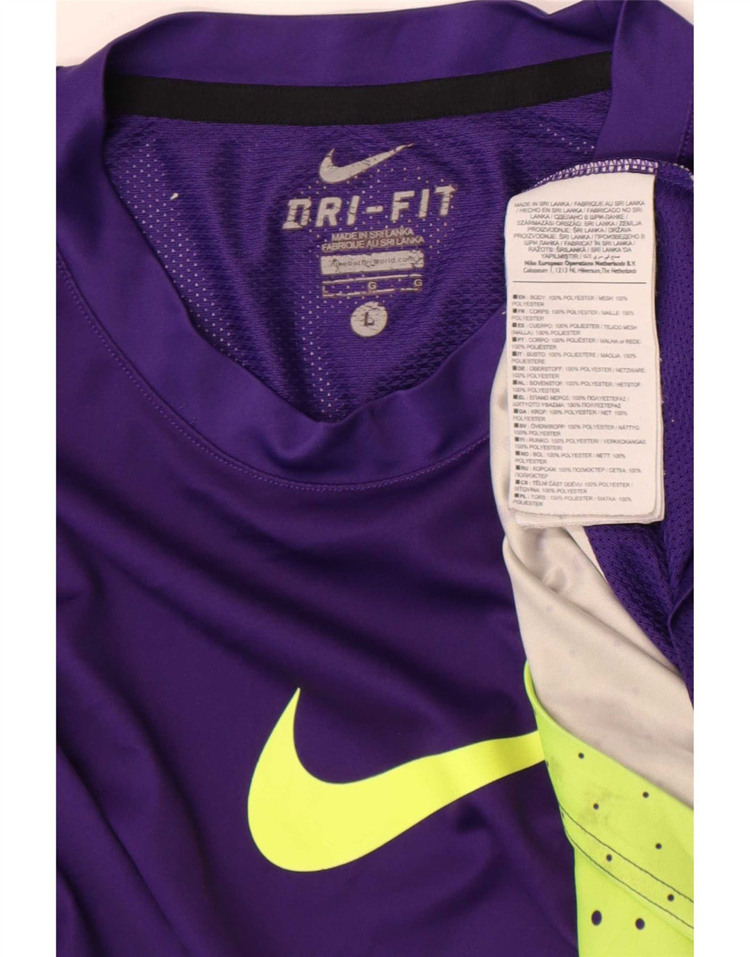 Nike - Maglietta grafica da uomo Dri Fit, grande, in poliestere geometrico viola