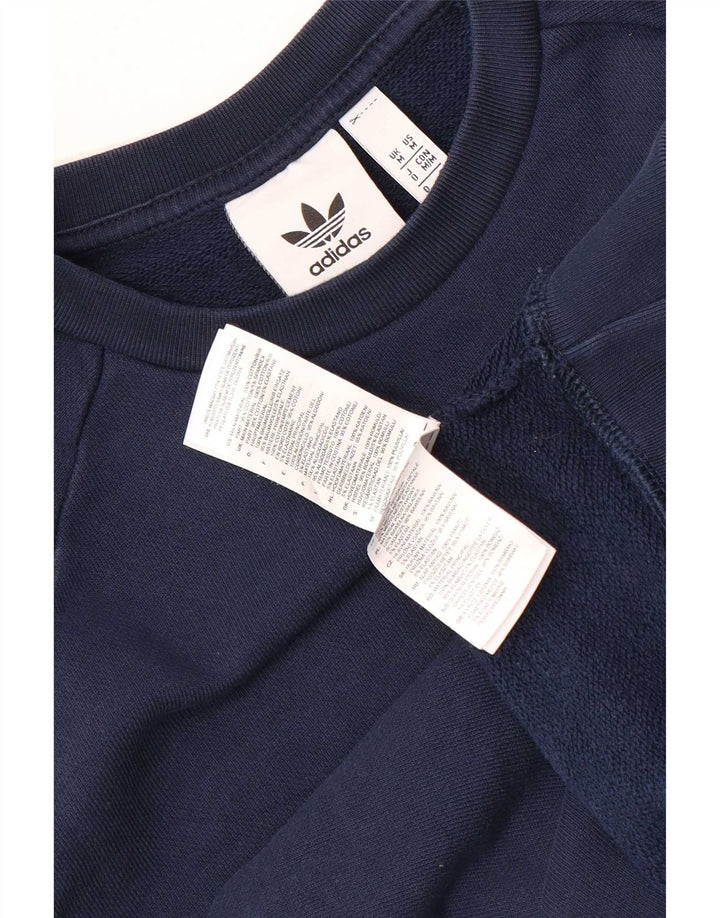 Felpa da uomo Adidas maglione medio blu navy in cotone
