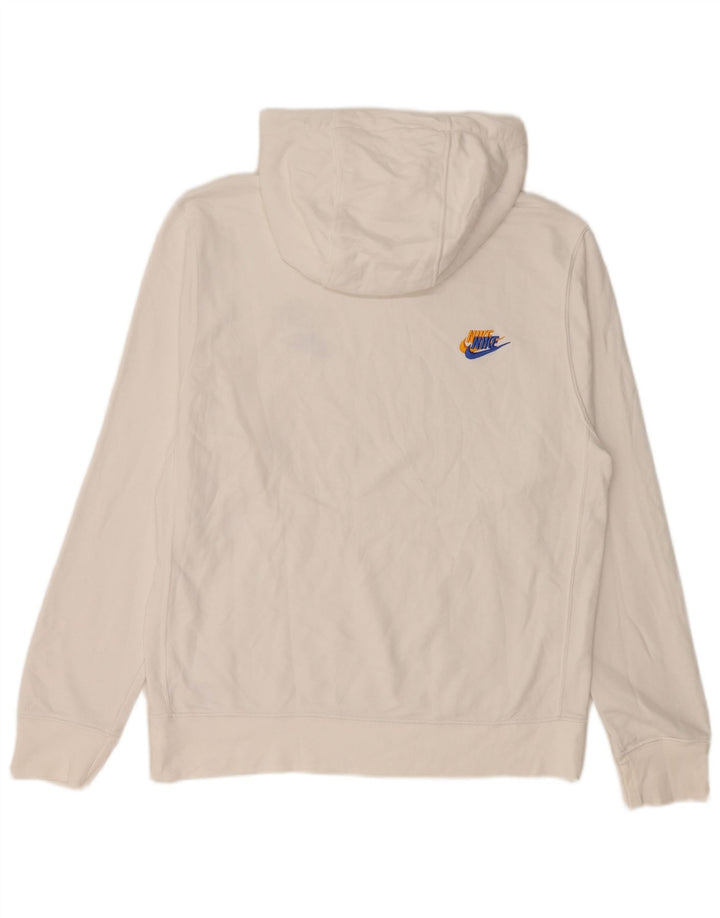 Maglia con cappuccio Nike da uomo in cotone bianco medio