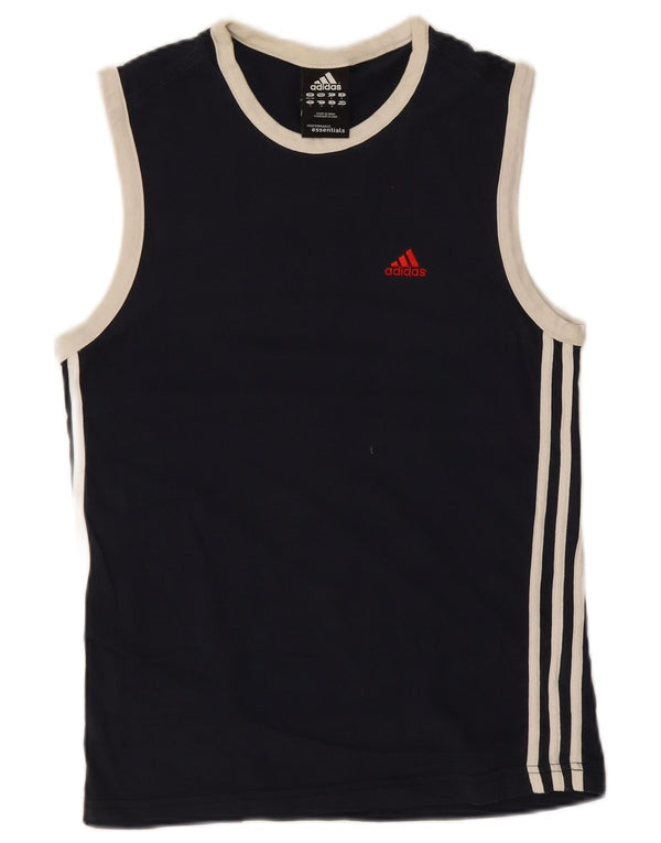 Canottiera Adidas da uomo UK 34/36 piccola in cotone blu navy