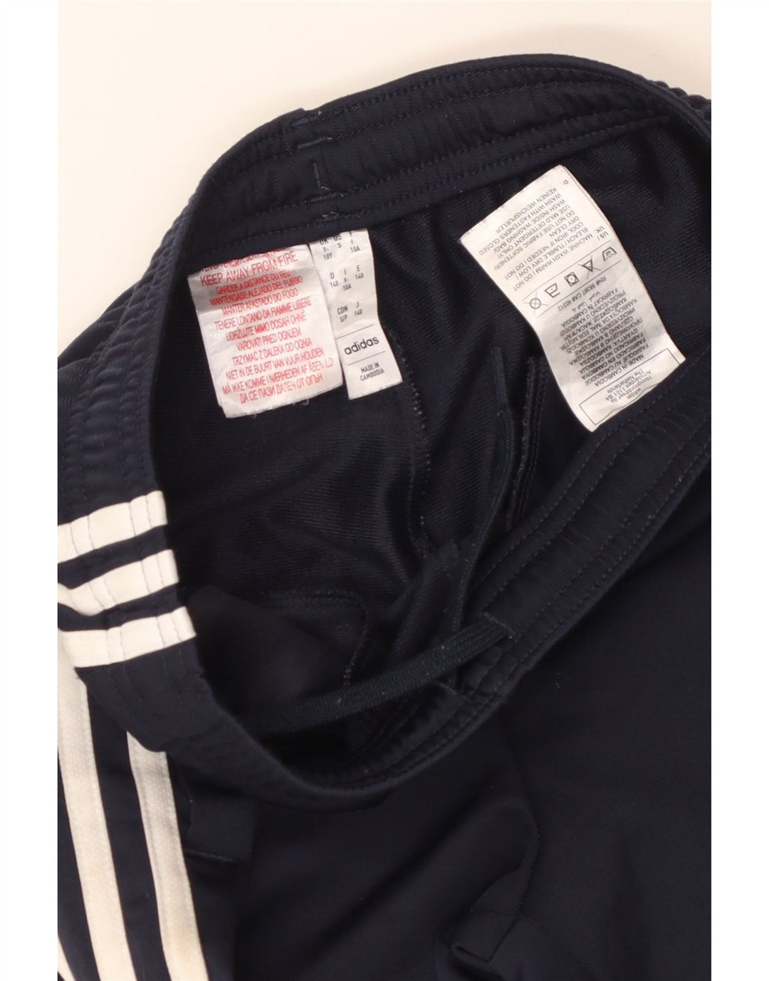 Pantaloni della tuta da bambino ADIDAS 9-10 anni in poliestere blu navy