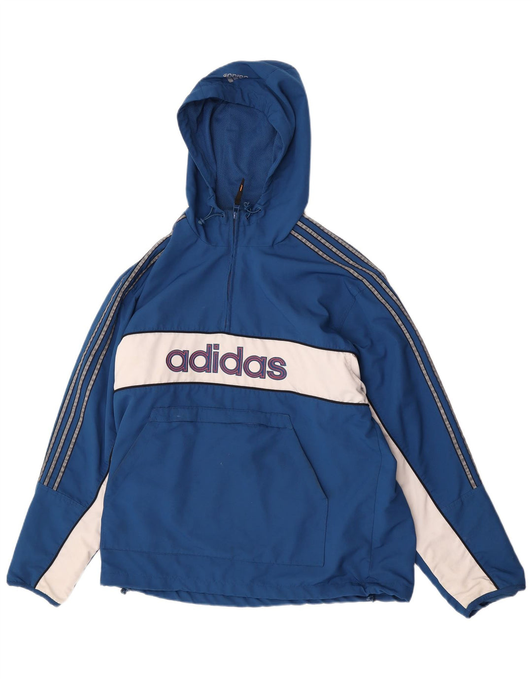Giacca da ginnastica grafica da uomo Adidas UK 38/40 Colorblock blu medio