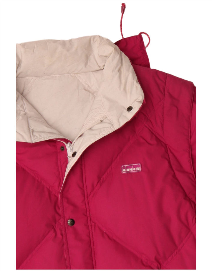Giacca imbottita reversibile con cappuccio da uomo Diadora UK 40 Large in poliestere rosa