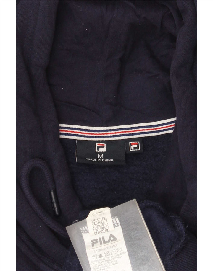 Maglione con cappuccio grafico da uomo Fila Heritage, cotone medio blu navy