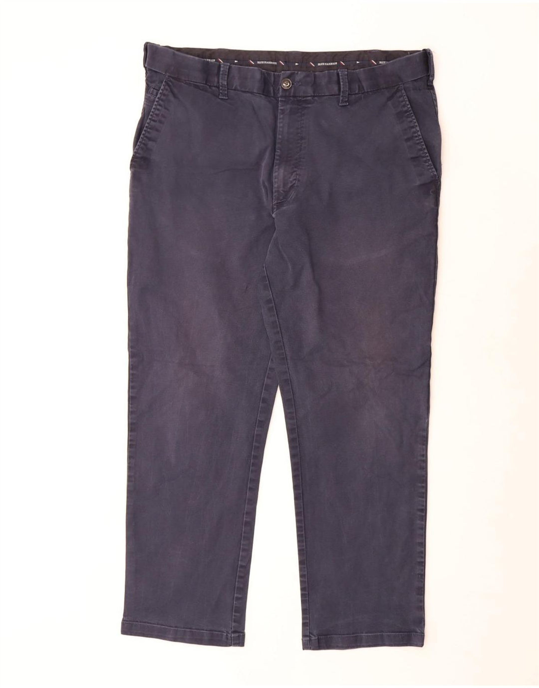 MARKS & SPENCER Pantaloni chino da uomo blu Harbour W38 L27 blu navy