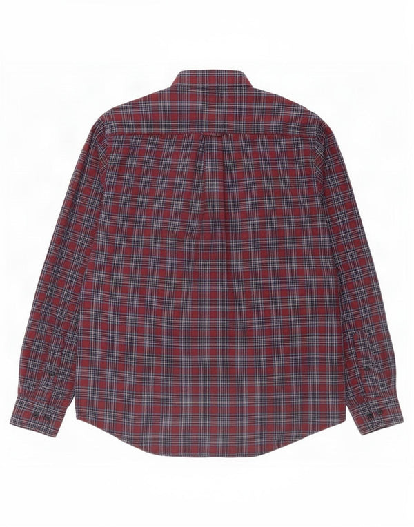 Camicia da uomo in flanella James Pringle Poliestere a quadri bordeaux medio