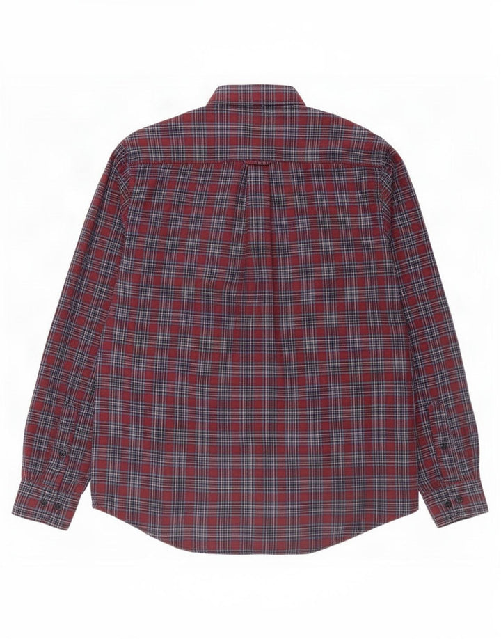 Camicia da uomo in flanella James Pringle Poliestere a quadri bordeaux medio