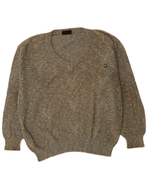 Maglione da uomo con scollo a V Rasica XL grigio screziato