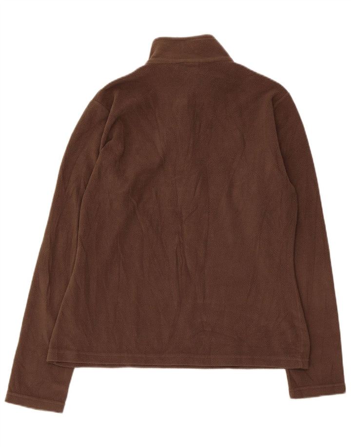 Maglione in pile da donna con collo con zip Brugi UK 14 grande poliestere marrone