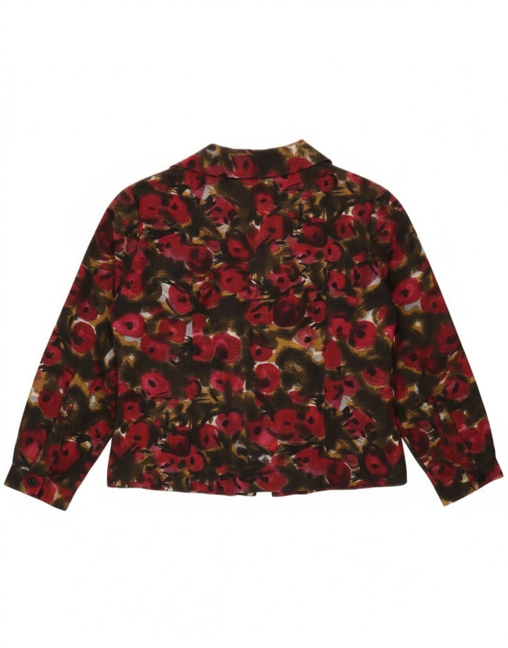 Camicetta camicia vintage da donna UK 16 grande floreale multicolore