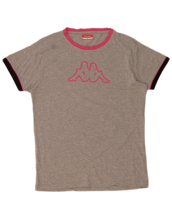 T-shirt grafica da donna Kappa Top UK 18 XL cotone grigio