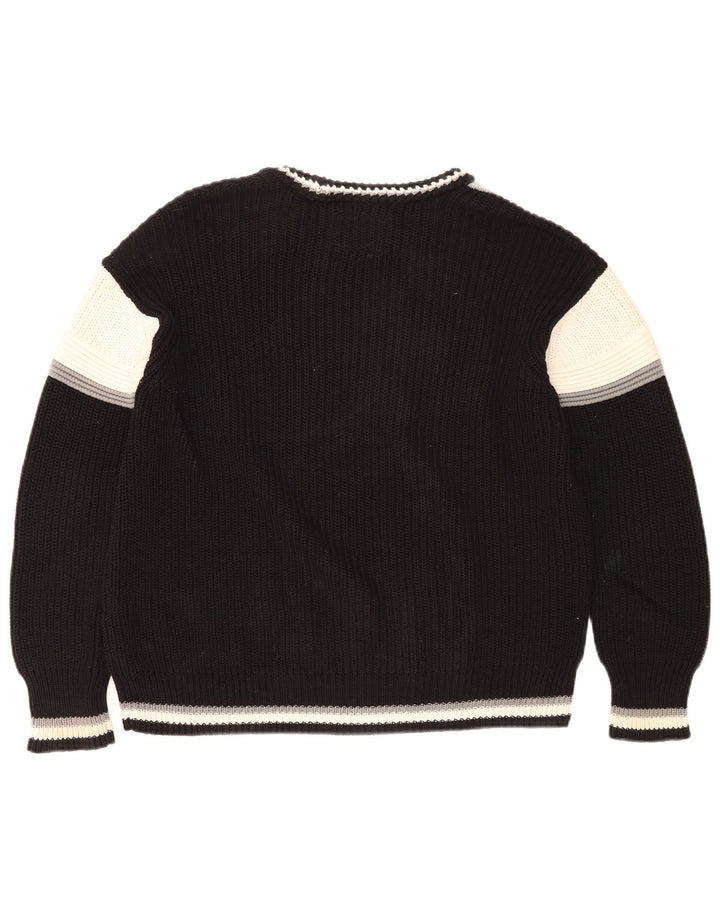 Maglione maglione girocollo con grafica da uomo Superdry blocco colore nero medio