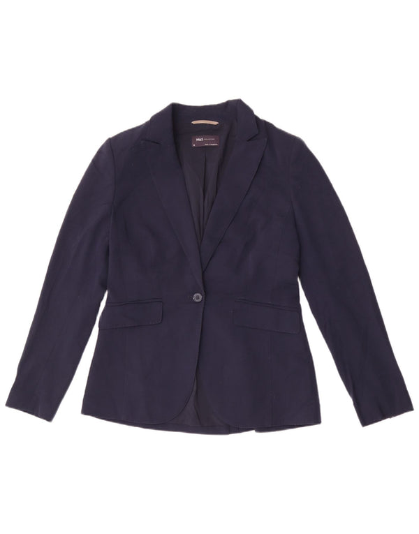 Giacca blazer a 1 bottone Marks & Spencer da donna UK 10 piccola blu navy