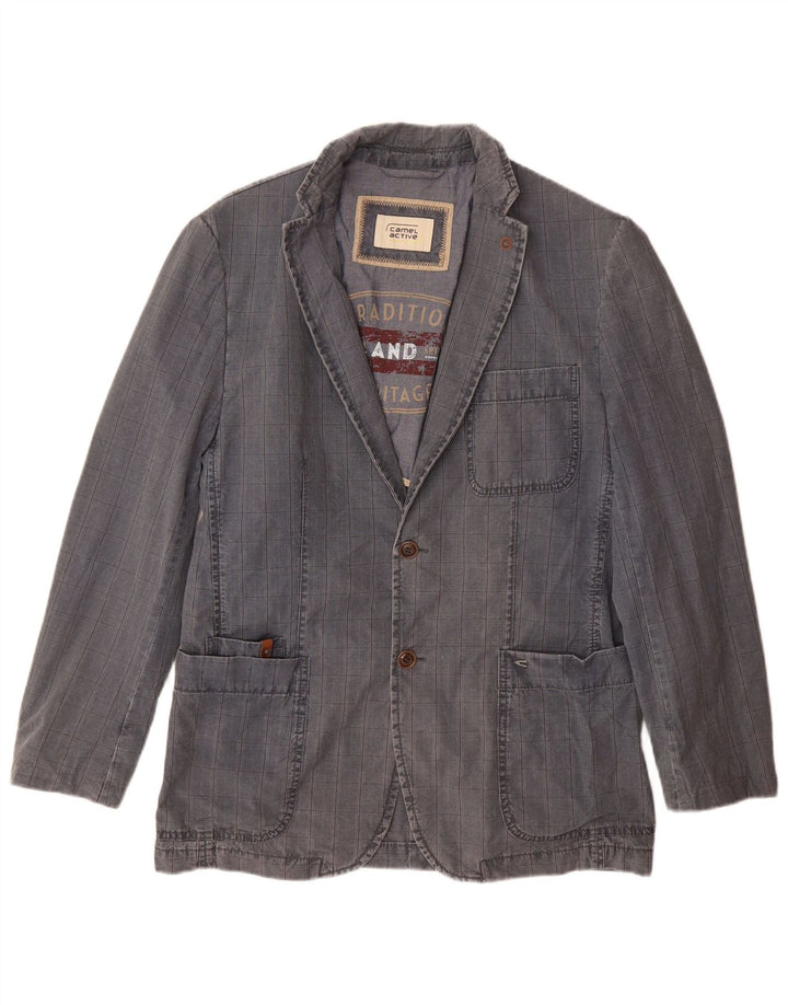 CAMEL ACTIVE Giacca blazer a 2 bottoni da uomo IT 48 Cotone a quadri blu medio