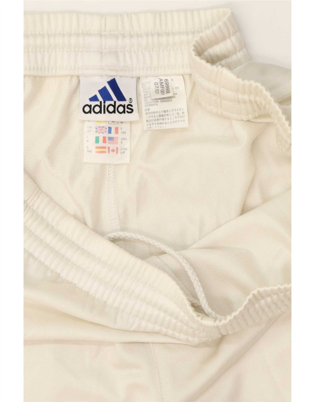 Pantaloni da tuta Adidas da uomo in poliestere bianco medio