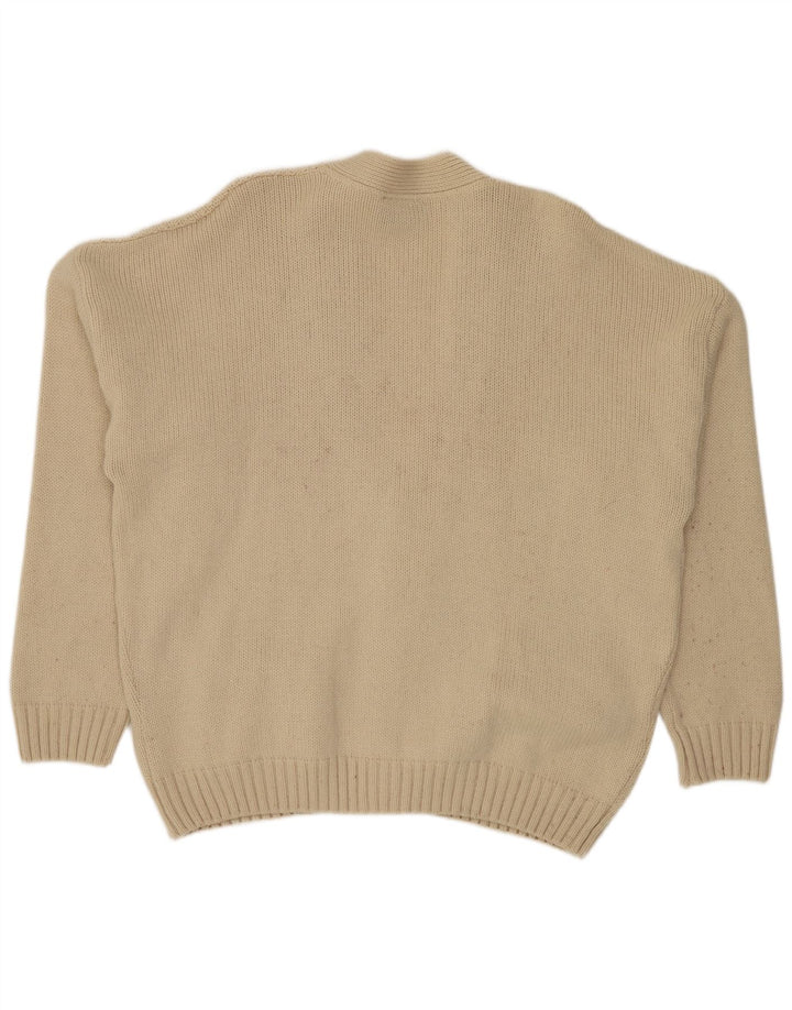 Maglione Cardigan Uomo Fiume IT 54 XL Beige Lana