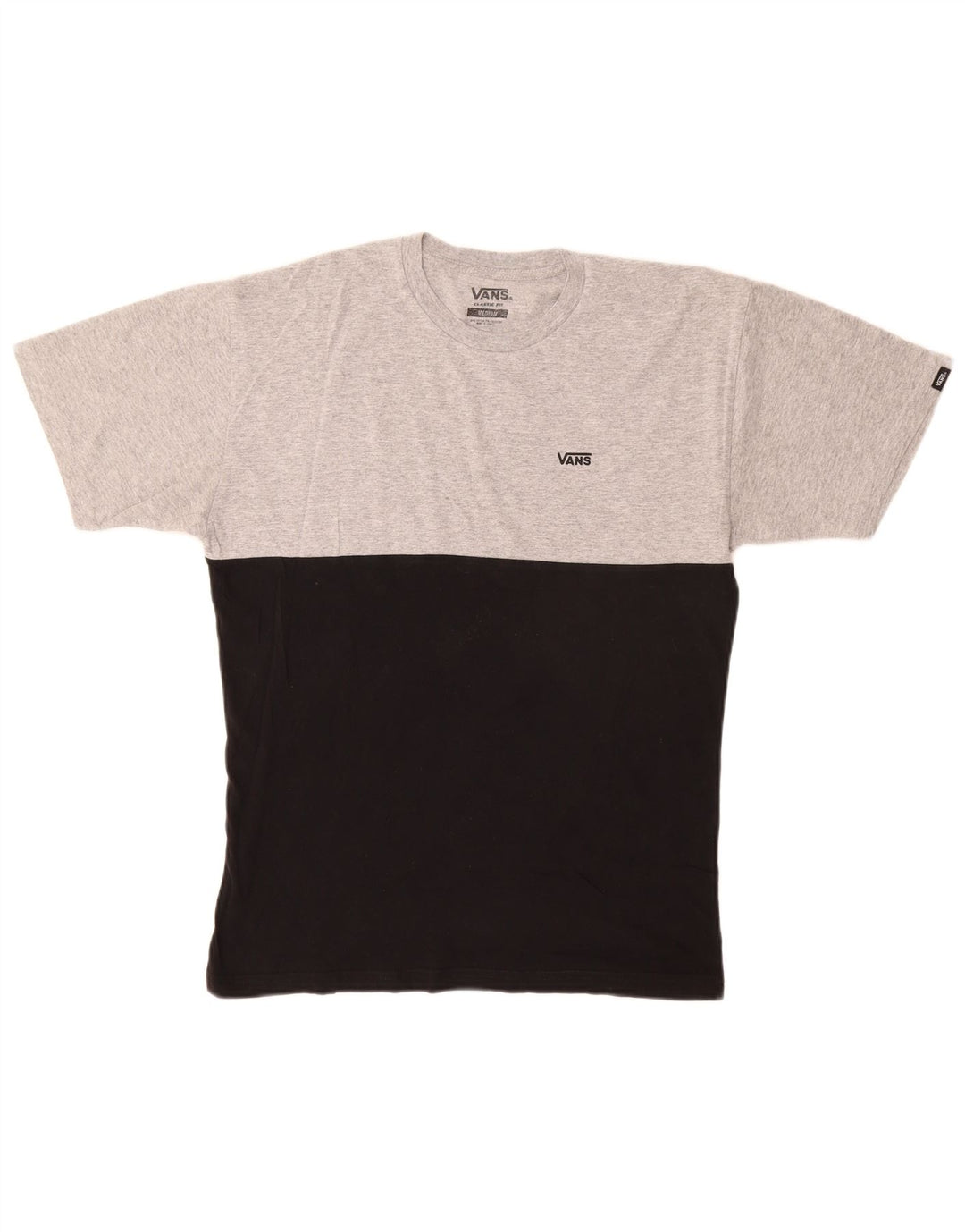 T-shirt da uomo Vans Classic Fit, top in cotone color block grigio medio