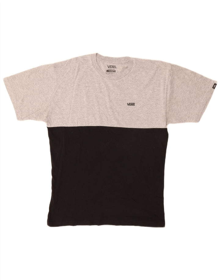 T-shirt da uomo Vans Classic Fit, top in cotone color block grigio medio