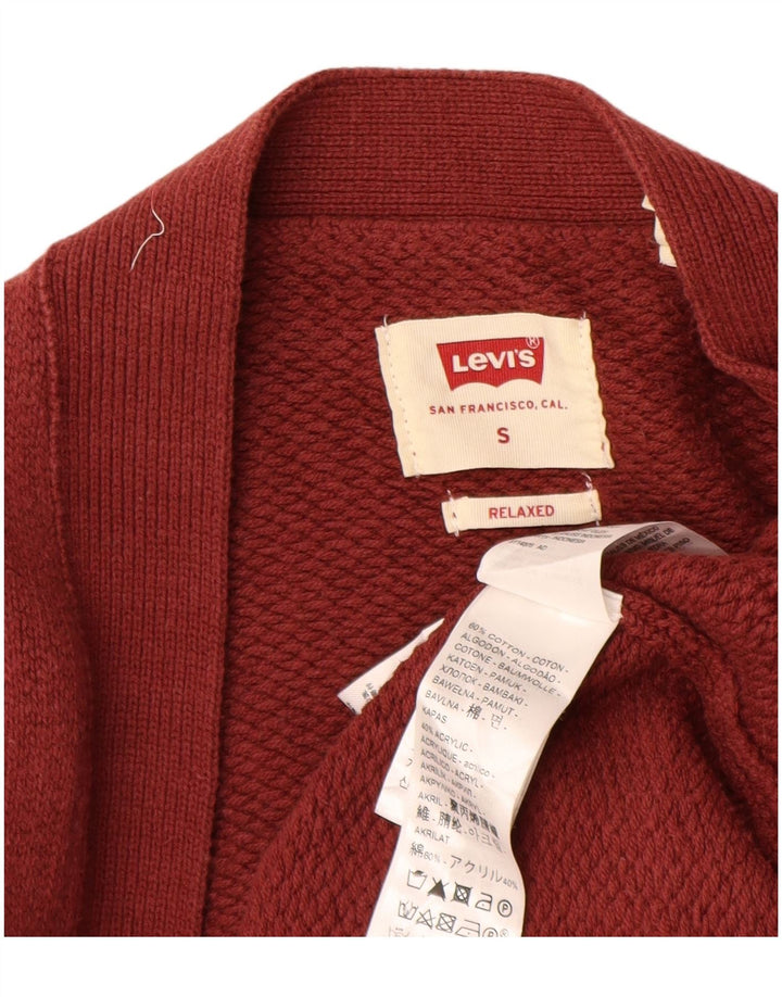LEVI'S Maglione cardigan oversize da uomo dalla vestibilità comoda a righe piccole marroni