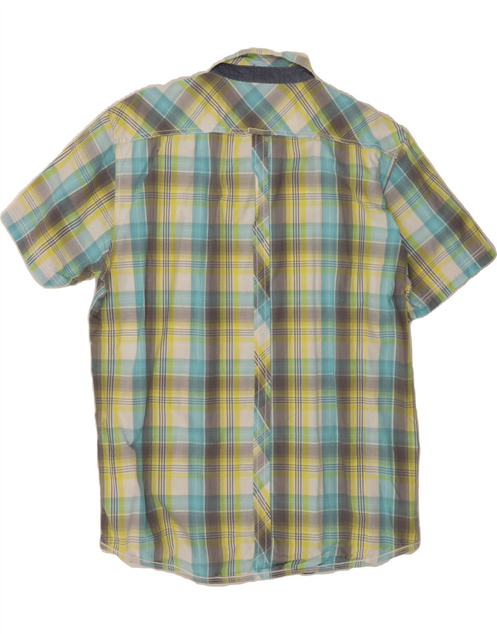ANGELO LITRICO Mens Short Sleeve Shirt Size 45/46 2XL Green Check Vintage Angelo Litrico and Second-Hand Angelo Litrico from Messina Hembry 