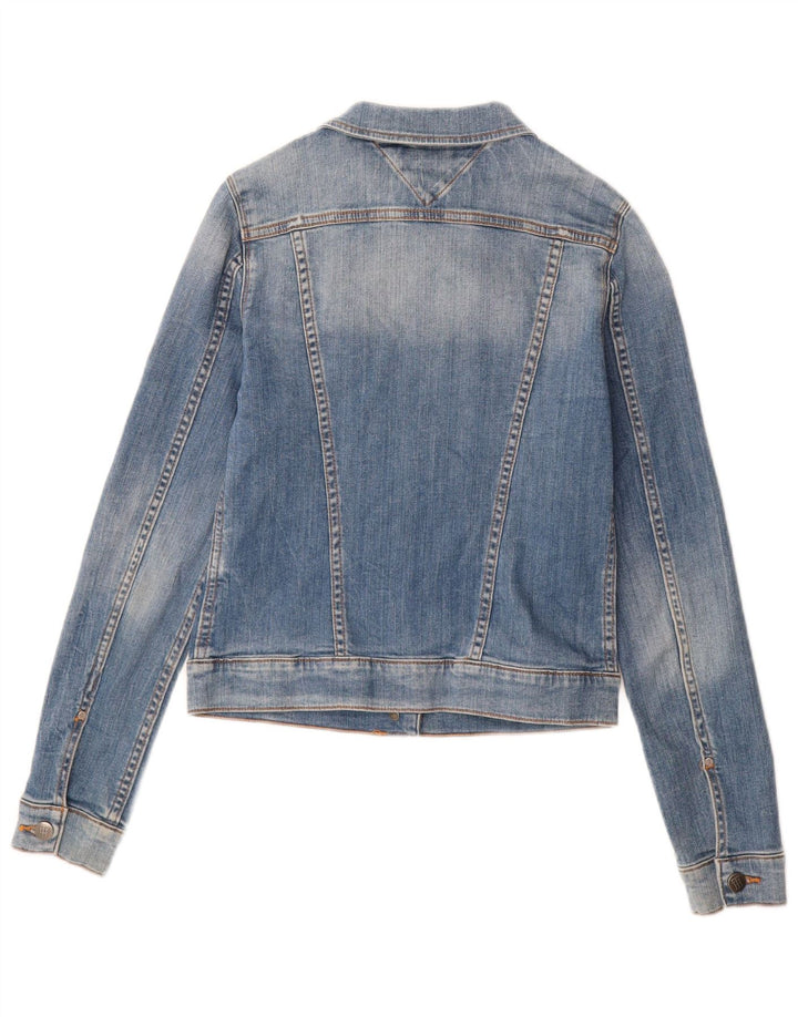 Giacca in denim corto da donna Tommy Hilfiger US 4 Small in cotone blu