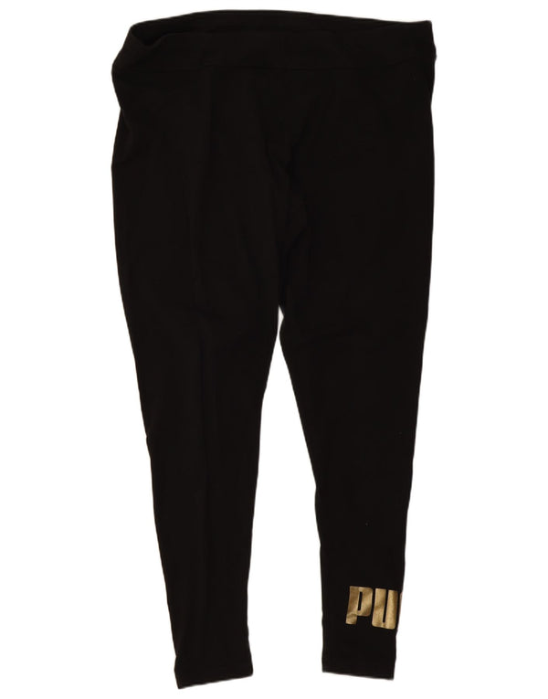 Leggings grafici da donna Puma UK 18 XL cotone nero