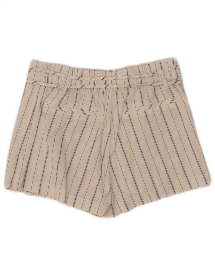 Pantaloni caldi a vita alta da donna Zara piccoli W26 a righe bianche
