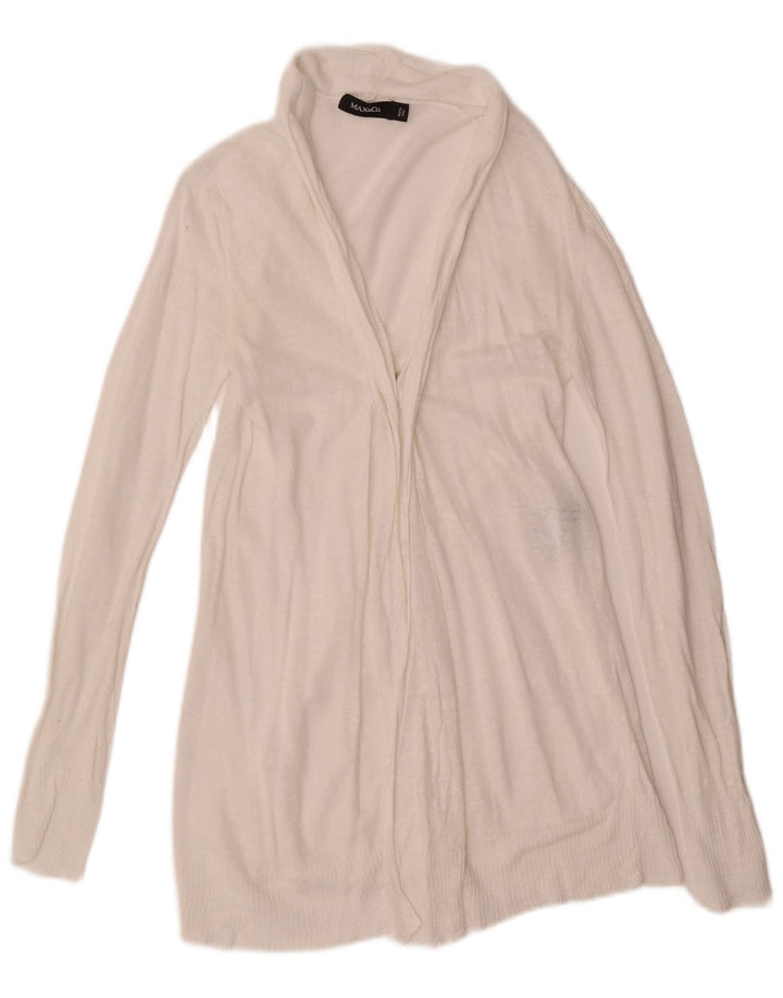 Maglione cardigan da donna Max & Co. UK 8 piccolo lino bianco