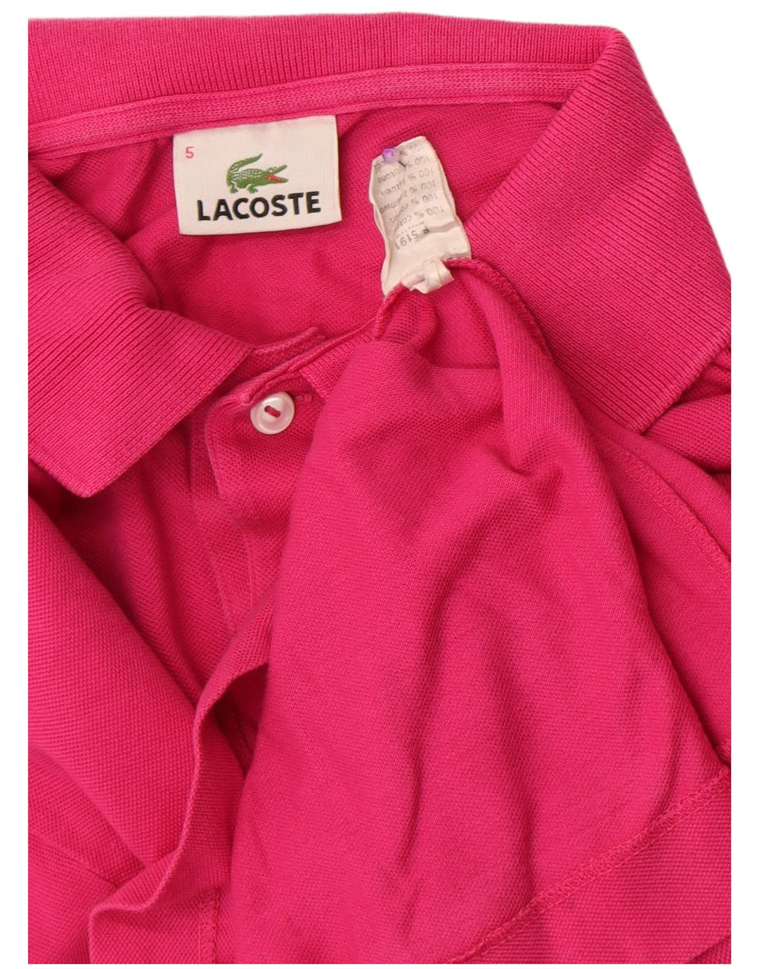 Polo da uomo Lacoste taglia 5 grande in cotone rosa