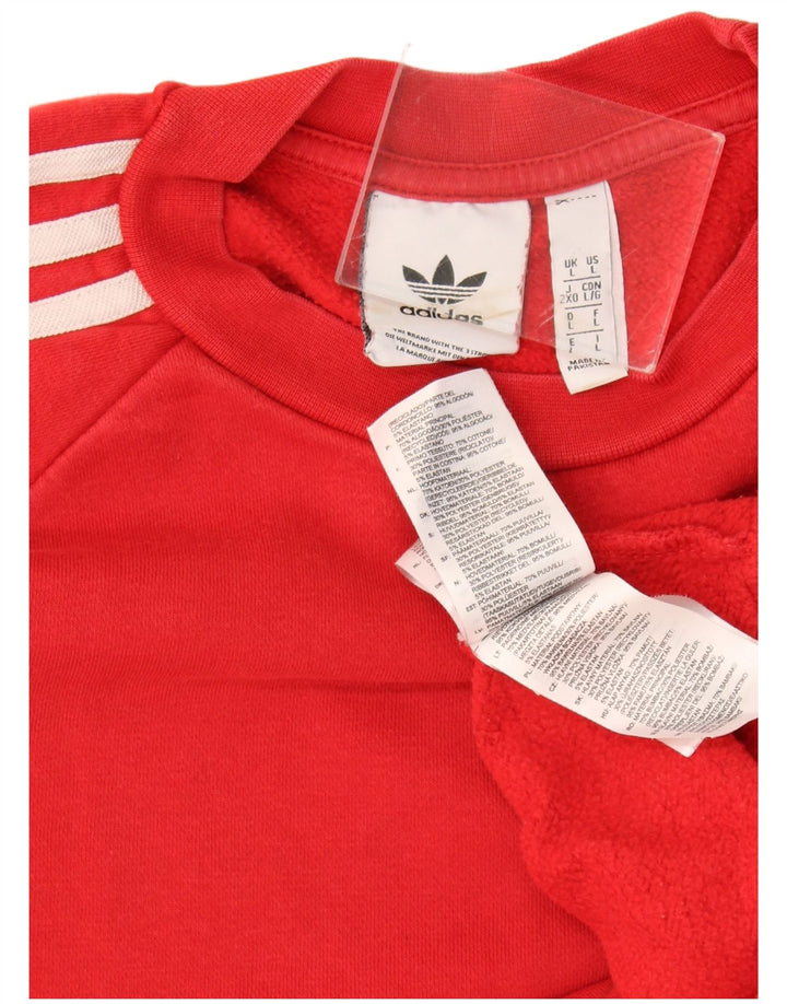 Felpa Adidas Uomo Maglione Grande Rosso Cotone