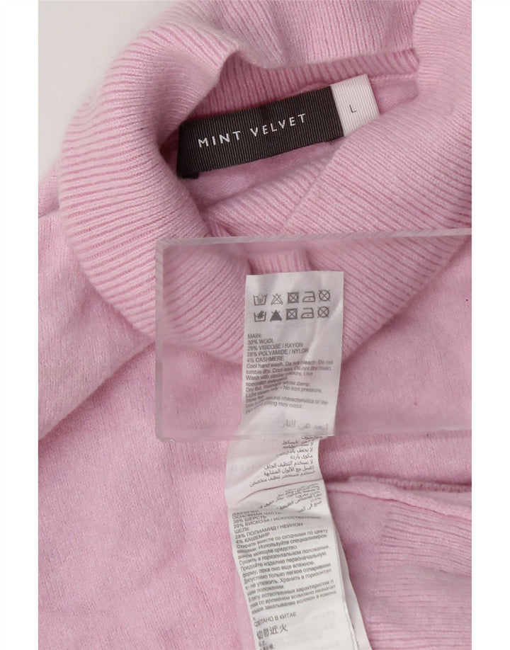MINT VELVET Maglione maglione oversize da donna con collo dolcevita UK 10 Piccolo Rosa