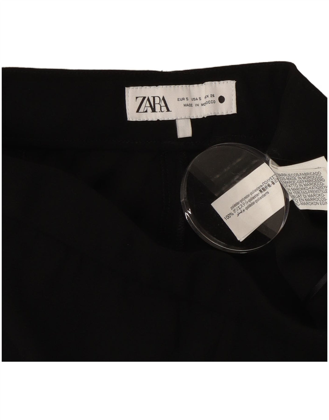 Pantaloni casual Bootcut da donna Zara piccoli W26 L28 poliestere nero