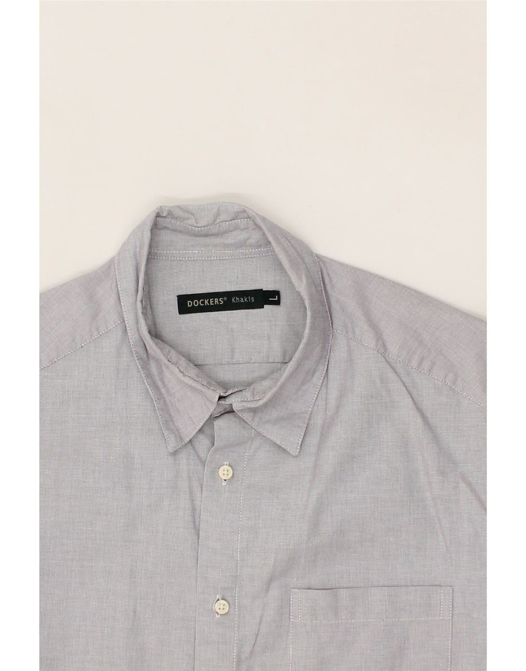 DOCKERS Mens Shirt Large Grey Cotton Vintage Dockers and Second-Hand Dockers from Messina Hembry 