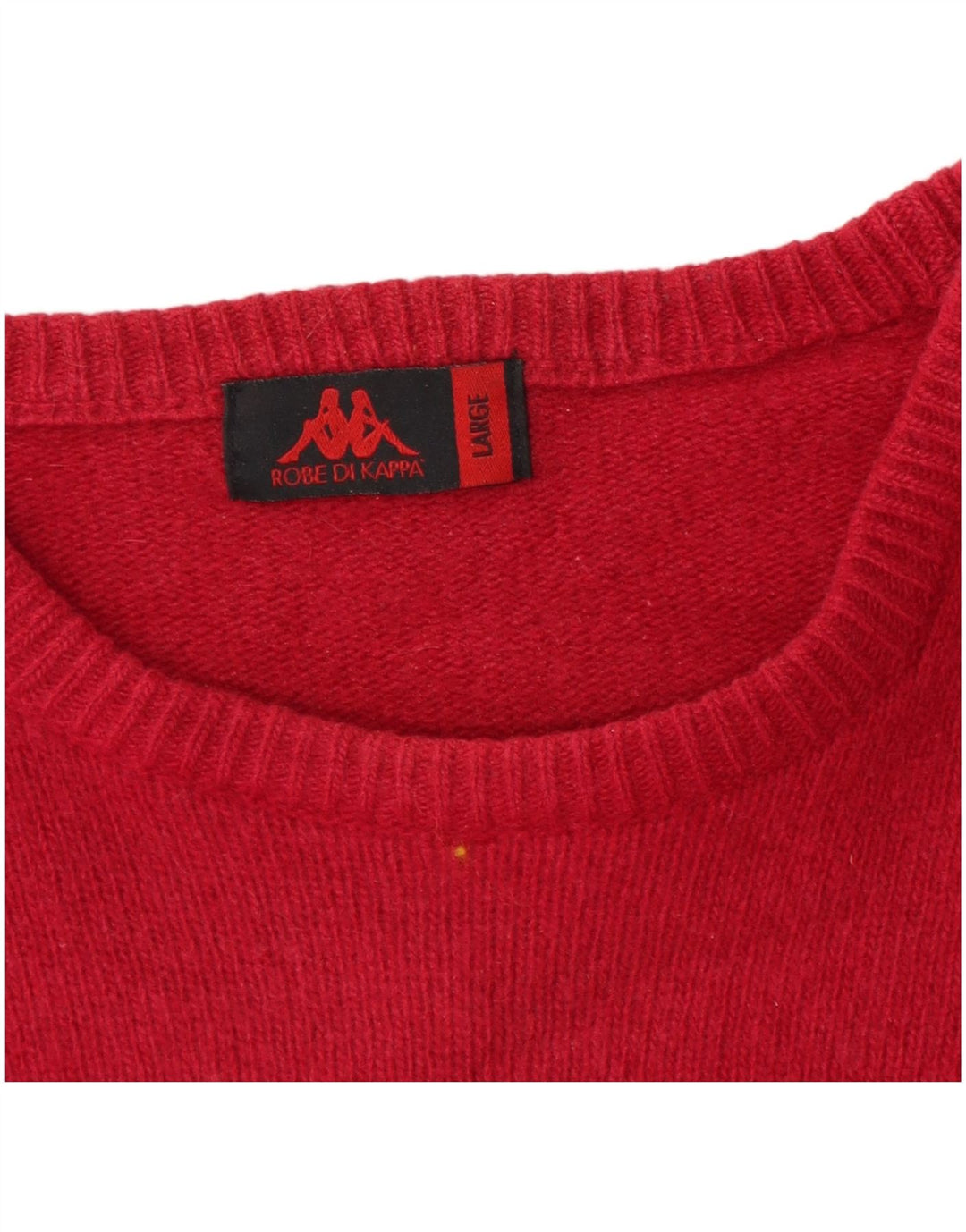 Maglione Kappa da uomo con scollo a barchetta, grande, in lana d'agnello rossa