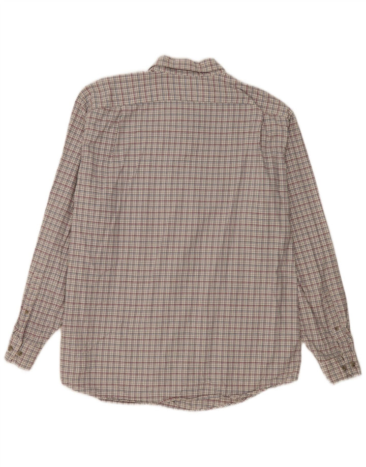 Camicia da uomo dalla vestibilità rilassata Eddie Bauer XL in cotone a quadri bianchi