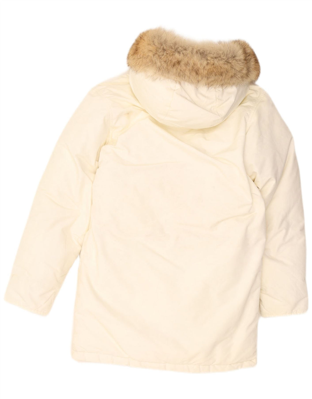 Giacca imbottita con cappuccio da uomo Woolrich UK 36 piccola in nylon bianco