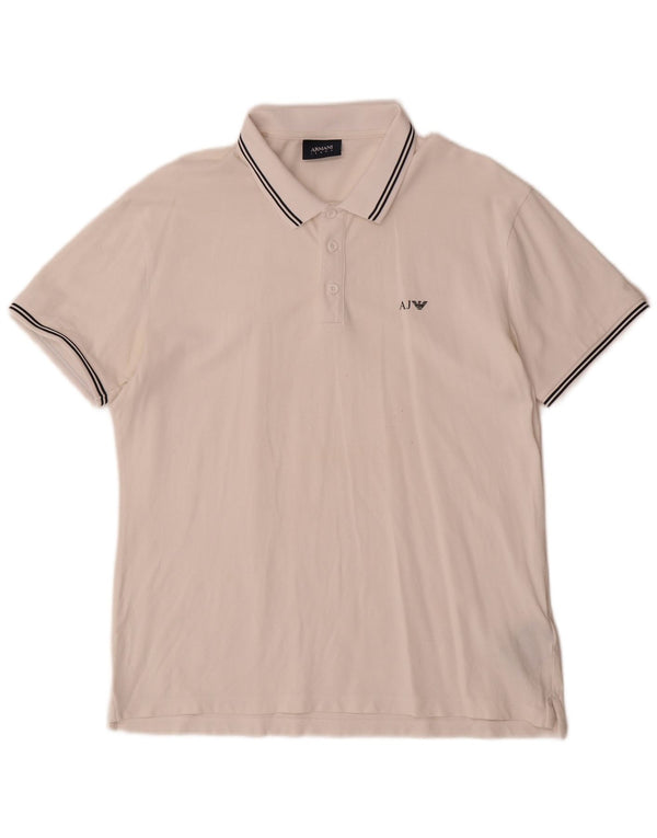 Polo Armani Jeans Uomo XL Cotone a Righe Bianche