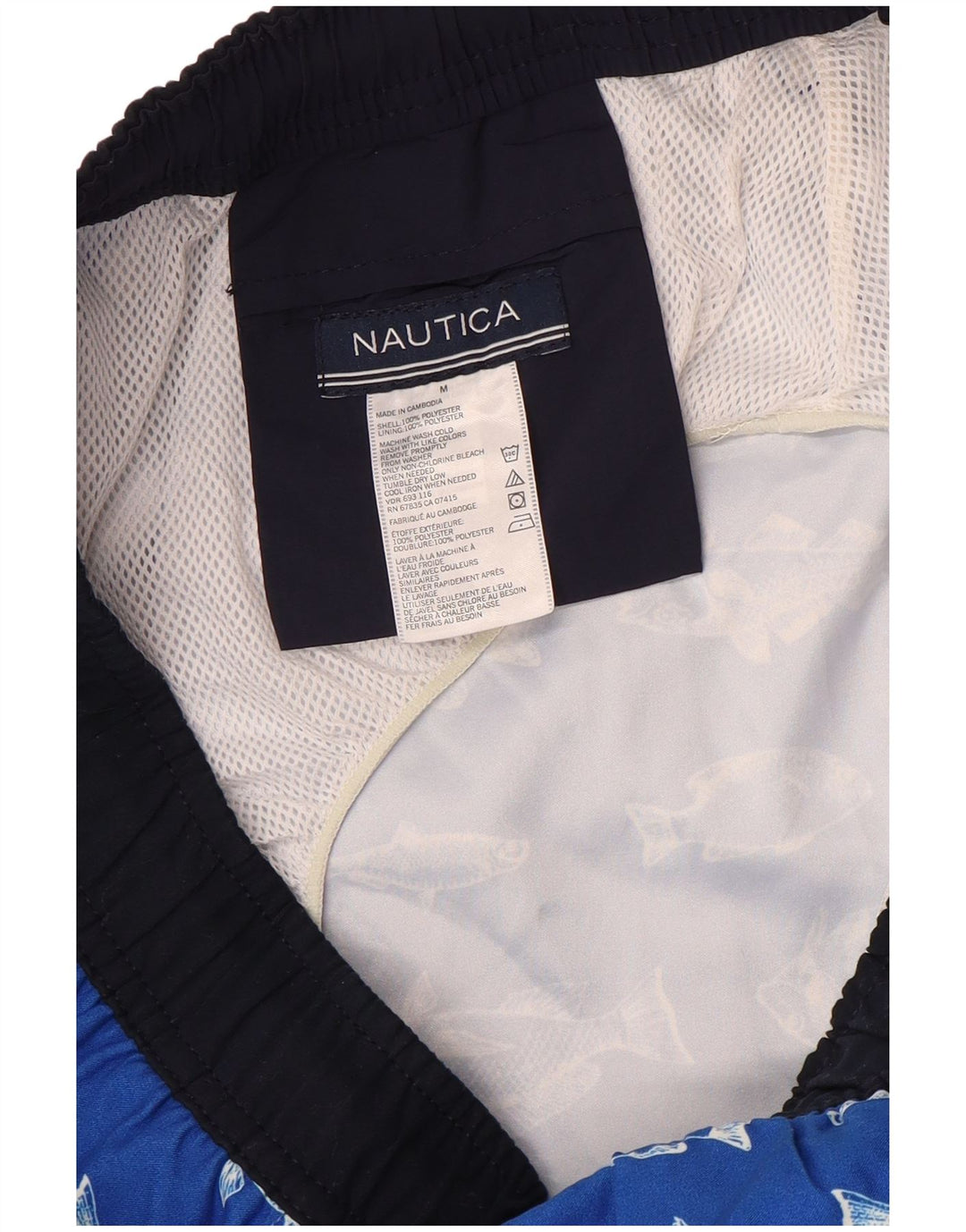 NAUTICA Pantaloncini da bagno da uomo con motivo astratto Poliestere blu medio