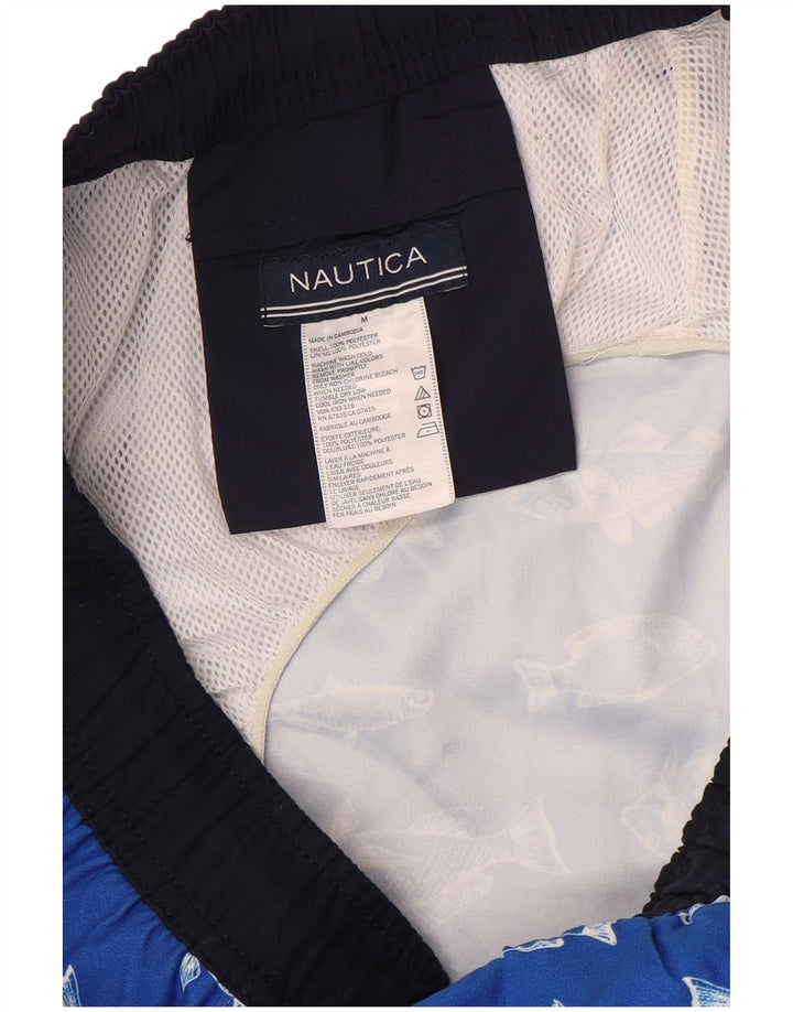 NAUTICA Pantaloncini da bagno da uomo con motivo astratto Poliestere blu medio