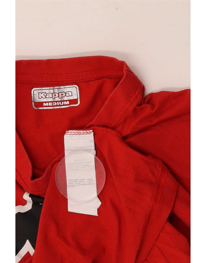 T-shirt grafica regolare da uomo a maniche corte Kappa in cotone rosso medio