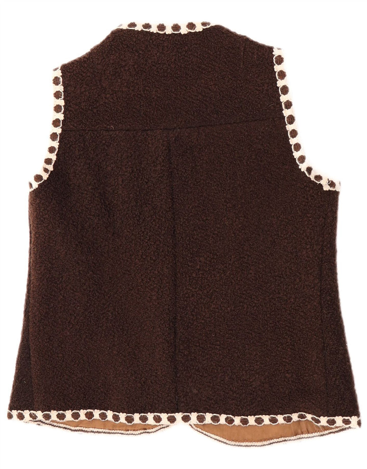 Gilet vintage da donna UK 14 marrone medio