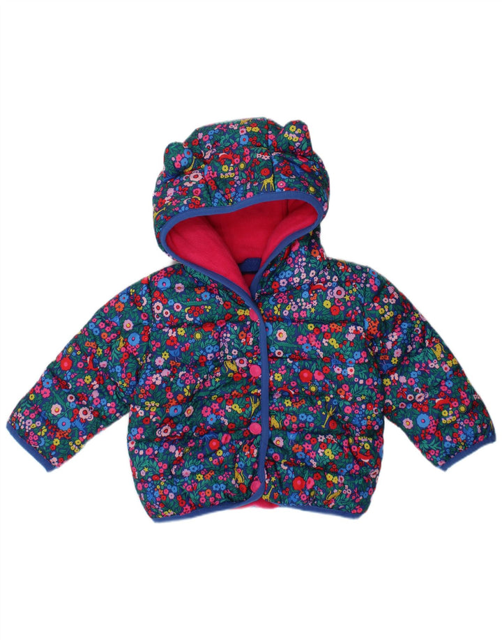 JOULES Giacca imbottita con cappuccio per neonata 3-6 mesi floreale multicolore