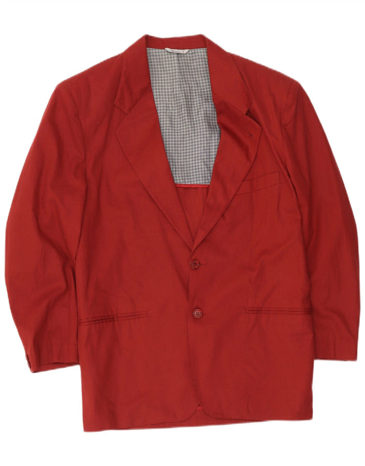Giacca blazer da uomo a 2 bottoni Wampum UK 36 piccolo cotone rosso