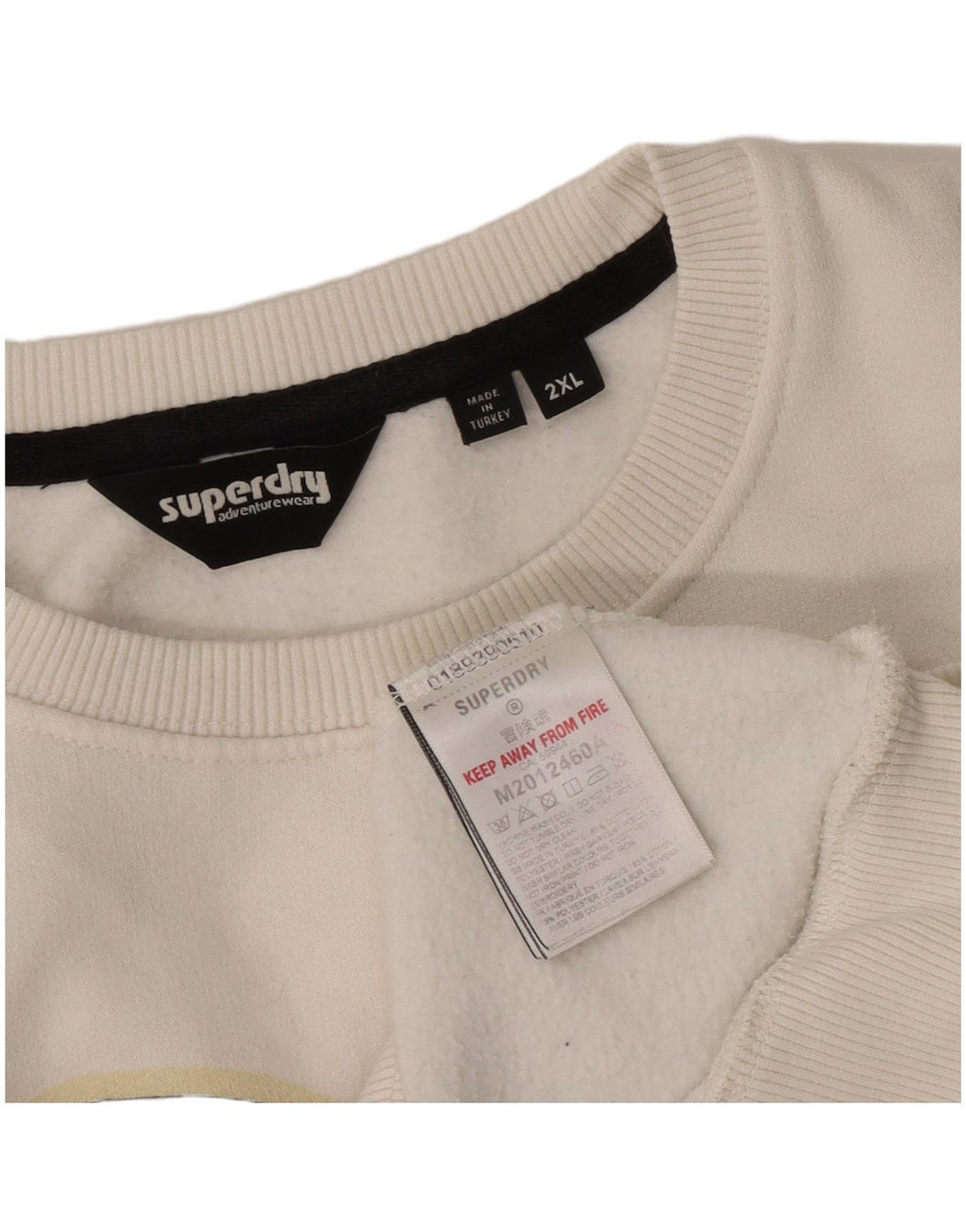 Felpa grafica da uomo Superdry Maglione 2XL Cotone bianco