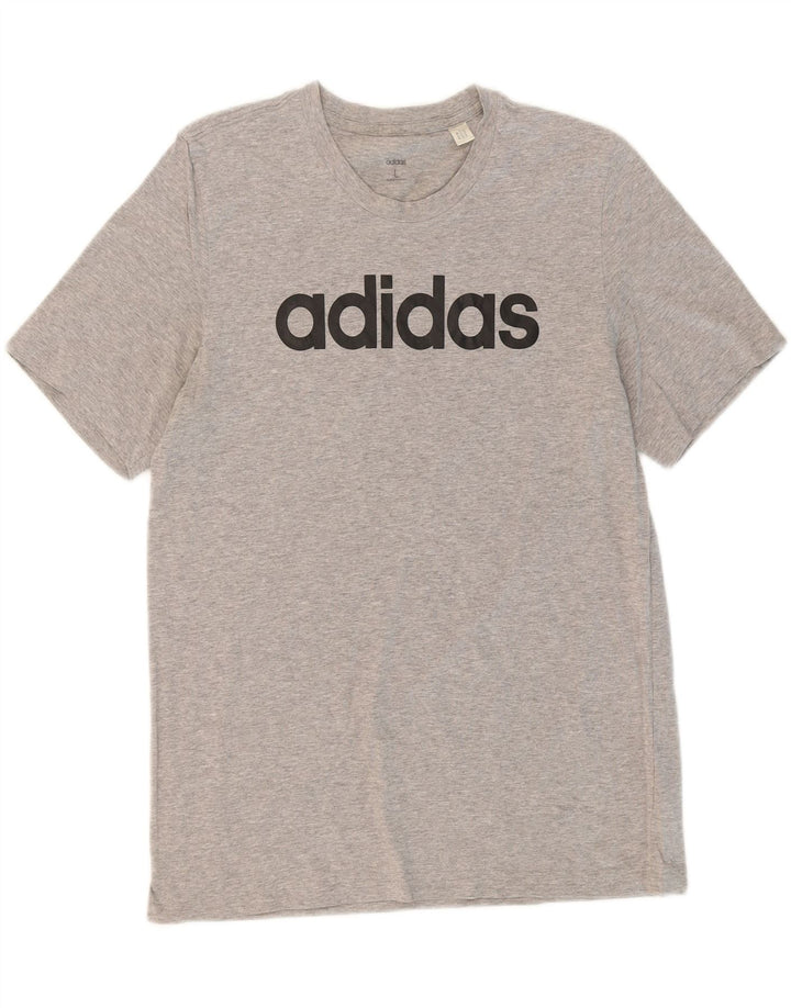 ADIDAS Mens Graphic T-Shirt Top Large Grey Cotton Vintage Adidas and Second-Hand Adidas from Messina Hembry 