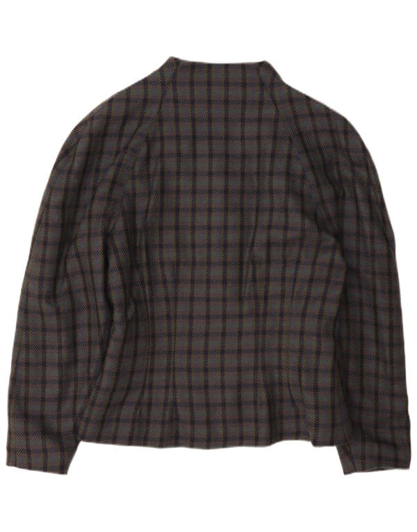Giacca blazer a 3 bottoni da donna Molly nera IT 44 Lana a quadri grigio medio