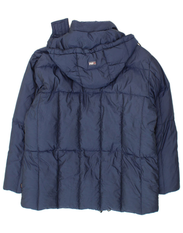 ELHO Womens Hooded Padded Jacket UK 20 2XL Navy Blue Polyamide